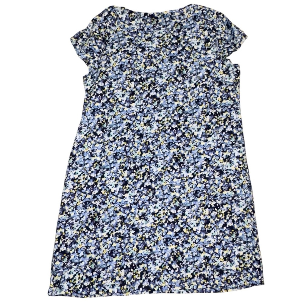 J. Jill Gorgeous Love Linen Floral Pattern Dress - Blue, White, Yellow Print. L - Picture 3 of 8